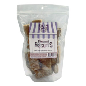 324 gram package of Flaxseed Biscuits for dogs
