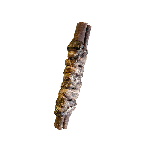 Single 6 inch beef collagen stick wrapped in beef liver